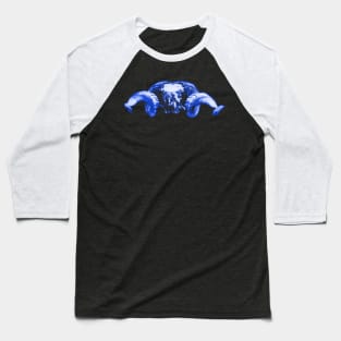 Ram Skull Blue Baseball T-Shirt